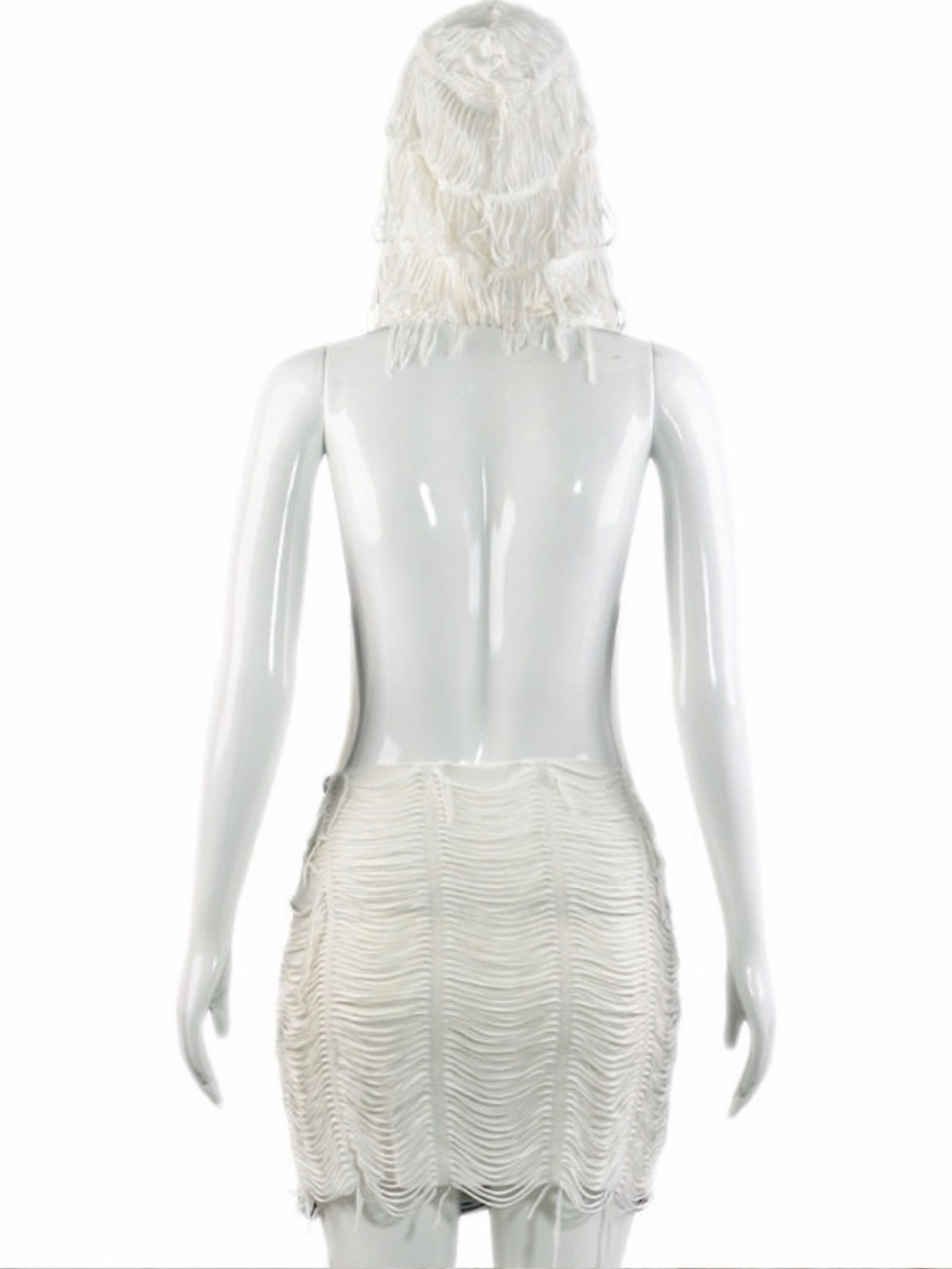 A Classy Chic Boutique White Fringed Hooded Mini Dress - Picture 12 of 14